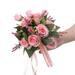 Baywell 10 inch Wedding Bouquet Artificial Rose Flower for Bride Bridesmaids Artificial Fake Flowers Fake Flowers Toss Bouquet for Wedding Party Church