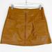 Free People Skirts | Free People Faux Leather Zip Up Mini Skirt | Color: Tan | Size: 2