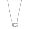 Coach Jewelry | Coach Pave Signature 'C' Necklace - Silver | Color: Silver | Size: Os