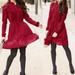 J. Crew Dresses | J. Crew Burgundy Red Long Sleeve Ruffle Tiered Mini Dress Size Xsmall (00) | Color: Red | Size: 00
