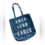 American Eagle Outfitters Bags | American Eagle Outfitters Denim Jean Graphic Pocket Tote Bag | Color: Blue/White | Size: Os