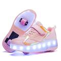 Boys Girls Shoes Children's Shoes with Wheels LED Luminous Shoes Outdoor Sports Shoes Flashing Shoes Skateboard Shoes Trainers Birthdays Holidays, 888 Pink, 10.5 UK Child