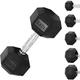 MAR | Rubber Hex Dumbbells, Weights Dumbbells Set, 5kg, 10kg Dumbbell Set, 15kg, 20kg, 25kg, Weights Set, Weights Sets Home Gym Fitness Hexagonal Dumbbells Kit Weight Lifting Exercise Weight (Set)