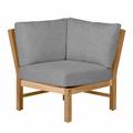 Summer Classics Club Teak Sectional Corner Outdoor Chair Wood in Brown/White | 31.5 H x 33.5 W x 33.5 D in | Wayfair 28444+C640H6258N