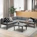 Red Barrel Studio® Zendy 3 Piece Sectional Seating Group w/ Cushions Metal in Gray | 25.5 H x 84.5 W x 27 D in | Outdoor Furniture | Wayfair