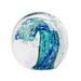 Highland Dunes Kisor Ocean Wave Themed Paperweight Decorative Orb Glass in Blue | 3 H x 3 W x 3 D in | Wayfair 3653DE8BF07C45E6967EA225496993C3