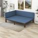 Latitude Run® DeSylvia Daybed Upholstered/Linen in Blue/Brown | 30 H x 54 W x 75 D in | Wayfair 16CFA2F761F94795A77E9B209817D1C8