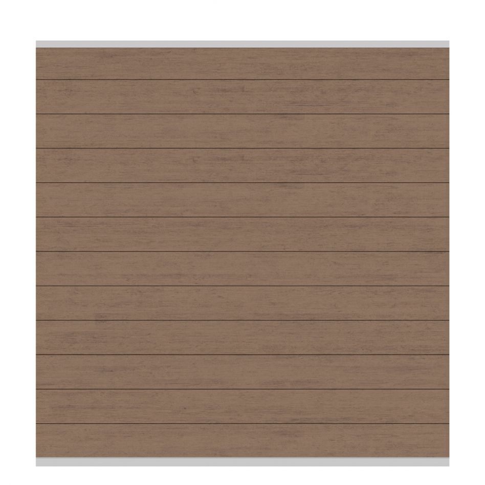 TraumGarten WPC-Sichtschutzzaun Rundum-Sorglos-Paket CLASSIC Mandel/Silber Sichtschutz Steckzaun Lamellenzaun, Einbetonieren, 12,74 m Image