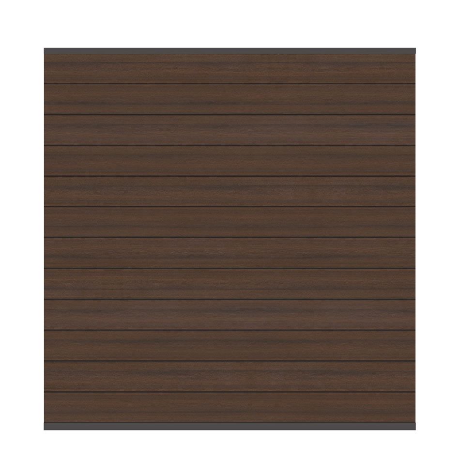 TraumGarten WPC-Sichtschutzzaun Rundum-Sorglos-Paket PLATINUM Braun Sichtschutz Steckzaun Lamellenzaun, Einbetonieren, 3,69 m Image