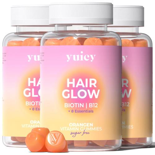 yuicy® Hair Glow – Biotin Gummies für Haarwachstum 180 St Fruchtgummi