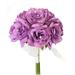 8 Wedding Bridal Rose bouquet - One Dozen Roses With Rhinestone - Artificial Flower Bridesmaid Toss (Lilac(Ivory Ribbon))