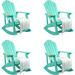 YITAHOME Outdoor Rocking Adirondack Chair Set of 4 Heavy Duty Plastic Rocking Chairs with Rotatable Cup Holder Oversized Rocker Chair for Garden Lawn Yard Patio Deck Pool Porch Beach Fire Pit