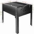 Officery 14â€� Portable Grill Charcoa Barbecue Grill Small D Portable Grill Detachable Grill Mini Tabletop Camping Grill BBQ Black