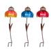 Desert Steel Blueberry Coneflower Standing Bird Feeder Outside Rust Resistant Garden Art Metal Birdfeeder With Stand Outside Metal Bird Feeder Orange Blue Red