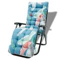 HOTBEST 67Inch Patio Lounge Chair Cushion Indoor/Outdoor Floral Printed Sun Lounger Pad Replacement with Ties Non-Slip High Back Chair Cushions(Chair Not Included)
