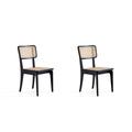Manhattan Comfort Giverny 17.32 Wood Dining Chairs in Black (Set of 2)