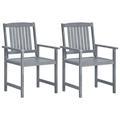 vidaXL Garden Chairs 2 pcs Gray Solid Acacia Wood 45944