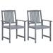 vidaXL Garden Chairs 2 pcs Gray Solid Acacia Wood 45944