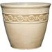 Classic Home and Garden Indoor/Outdoor Round Corinthian Resin Flower Pot Planter Desert Tan 13