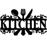 Kyoffiie Metal Kitchen Sign Wall Decor 35x22CM Rustic Style Kitchen Wall Sign Black Kitchen Wall Sign Country Farmhouse Your Home Decoration for Dining Room Kitchen Decor