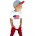 Toddler Kids Baby Girls Boys 4th Of July Summer Short Sleeve Independence Day T Shirt Tee American Flag Tops