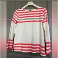 J. Crew Sweaters | J Crew Striped Casual Sweater Looks New Size Medium | Color: Cream/Tan | Size: M