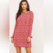 Free People Dresses | Free People Mini Long Sleeve Floral Dress, Size S/P | Color: Red | Size: Sp