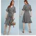 Anthropologie Dresses | Anthropologie Isabella Sinclair Black Buffalo Check Flannel Wrap Dress Size Xs | Color: Black/White | Size: Xs