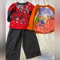 Disney Matching Sets | Disney Mickey Mouse Tee And Matching Jeans And Mickey & Friends Long Sleeve Tee | Color: Orange/Red | Size: 18-24mb