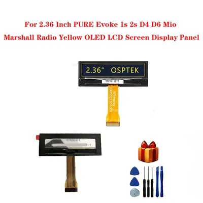 Panneau d'affichage à écran LCD OLED jaune radio PURE Evoke 1s 2s D4 D6 ata o Marshall 2.36 pouces
