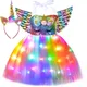 Robe licorne pour filles tenue Tutu de princesse à paillettes arc-en-ciel tenue de fête