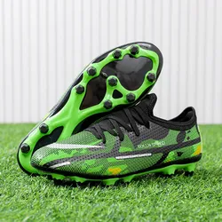 Chaussures de Football pour enfants baskets en cuir montantes avec crampons d'entraînement