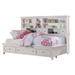 Contemporary Style Twin Size Bed with Bookcase Headboard and Multiple Storage, White