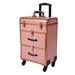 Rebrilliant Large Cosmetic Trolley w/ Locks In Black/Metal in Pink | 22.8 H x 14.2 W x 9.1 D in | Wayfair 12ED270FD6634C63A91587EC4F5ABA24