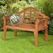 Bloomsbury Market Gwalchmai Eucalyptus Garden Outdoor Bench in Brown/White | 38 H x 21 W x 49 D in | Wayfair 4F5B81C3AAE7497BBFF280F977E58725