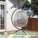 Langley Street® Manzi Porch Garden Chair Hammock w/ Stand Polyester in Gray | 68.95 H x 43.3 W x 49.64 D in | Wayfair