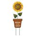 Arlmont & Co. Metal Sunflower Garden Stake Metal in Green/Yellow | 36 H x 12 W x 1 D in | Wayfair 950AB85021524C7B89F806CE6BF40F15