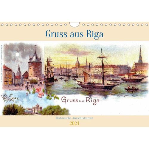 Gruss aus Riga - Historische Ansichtskarten (Wandkalender 2024 DIN A4 quer)