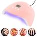 ODOMY 54W Professional UV Gel Nail Lamp with LED Light Pink Nail Polish+100Pcs-Artificial Nails