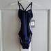 Nike Swim | Nike Girls Swimsuit 20/Grl5 One-Piece Navy Chlorine Resistant Nwt $70 | Color: Blue | Size: 5g