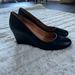 J. Crew Shoes | Jcrew Womens Black Heeled Wedge | Color: Black | Size: 7.5