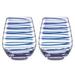 Kate Spade Other | Kate Spade Charlotte Street Stemless Wine Glass Set Of 2 Nib | Color: Blue | Size: Os