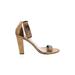 J.Crew Heels: Slip On Chunky Heel Casual Gold Solid Shoes - Women's Size 9 - Open Toe