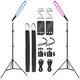 2 Pack RGB LED Video Light Wand, LUXCEO Photography Studio Lighting Kits with 29" to 81" Tripod & Remote Control, Dimmable Photography Light Stick 36 Colors 3000K-6000K