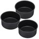 E-far 6 x 3 Inch Cake Pan Set of 3, Nonstick Stainless Steel Small Round Cake Pans Tin for Baking Birthday Wedding Layer Cakes, Stainless Steel Core & Non-toxic Coating, Deep & Straight Side