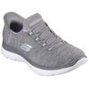 Slipper SKECHERS "SUMMITS DAZZLING HAZE", Damen, Gr. 39, grau (grau, meliert), Textil, sportlich, Schuhe, Slip Ins Sneaker, Freizeitschuh mit dezenten Kontrastdetails