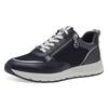 Keilsneaker TAMARIS, Damen, Gr. 36, blau (nachtblau kombiniert), Textil, Lederimitat, sportlich, Schuhe, Freizeitschuh, Halbschuh, in schmaler Form, vegane Verarbeitung