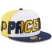 Men's New Era White/Navy Indiana Pacers Back Half 9FIFTY Fitted Hat