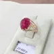 Bague cabochon rubis narincrusté d'or rose violet 14 carats pour femme ouverture classique charme