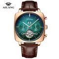 AILANG – montre mécanique à grand cadran carré pour hommes étanche automatique Tourbillon marque